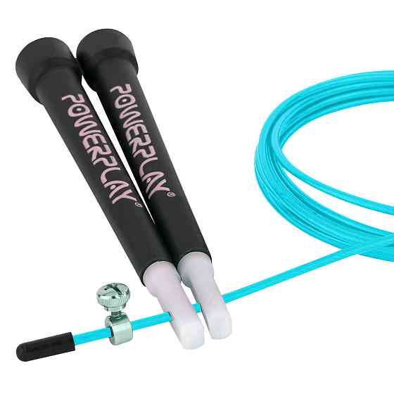 Скакалка швидкісна PowerPlay 4202 Ultra Speed Rope Бірюзова (2,9m.) Кам'янське