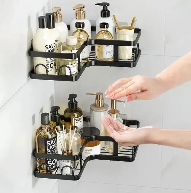 Кутова полиця для ванної кімнати Corner Shower Caddy 2 шт, настінна, металева, з  кріпленням Одеса - фото 5