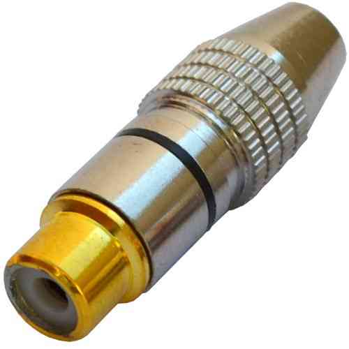 Гнездо RCA , silver-gold, диам.- 6,5мм, корпус металл, чёрный Полтава