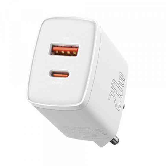 Зарядний пристрій 2xUSB 20W (USB-C+USB-A) Білий Baseus (CCXJ-B02) Киев
