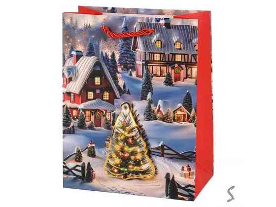 Пакет новорічний S Winter evening 3D 18*23*10см паперовий R96607 ТМ STENSON Київ