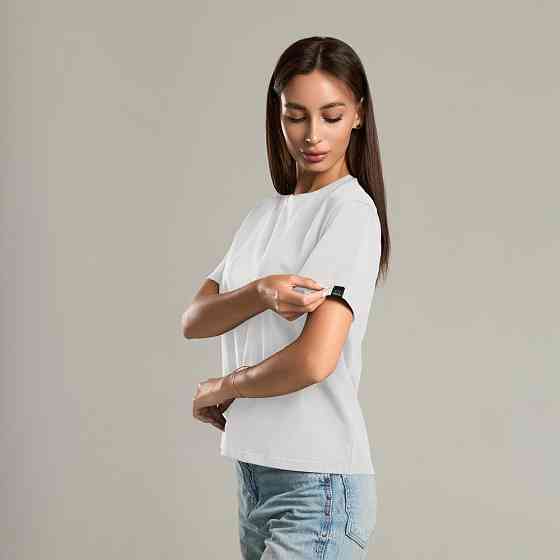 Белая базовая женская футболка Pobedov Freedom. Хлопковая женская футболка белая Киев