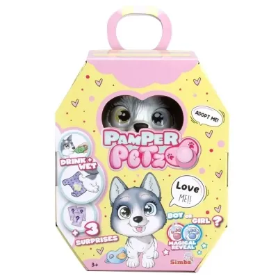 Игровой набор Simba Пампер Петс. Хаски, что пьет и писает, с цветной лапкой, 3 аксессуара.-сюрпризы (5950135) Винница - изображение 4