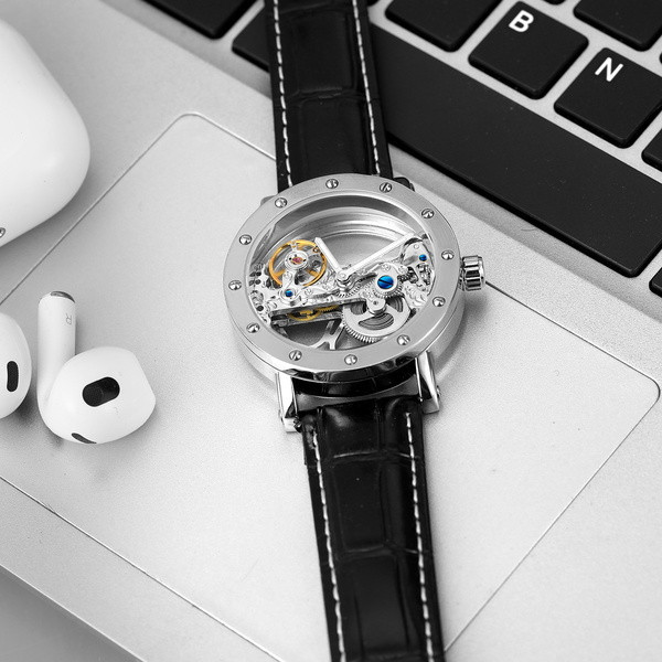 Часы мужские механические Forsining Air Silver Metal (2 ремешка) Винница - изображение 5