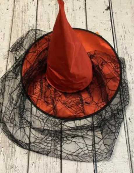 Шапка ведьмы с вуалью Хэллоуин one size красно-черный Киев - изображение 1