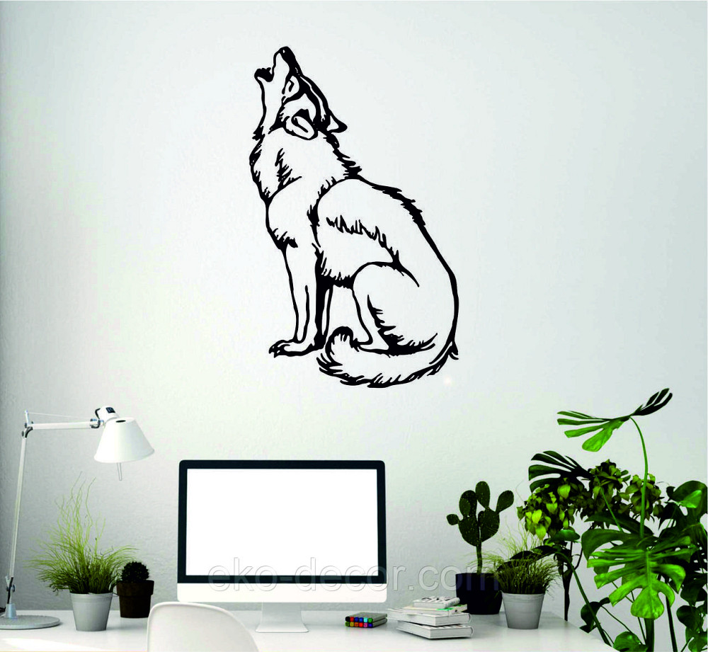 Декоративное настенное Панно «Волк», Декор на стену 110*67 см, Черный Киев - изображение 3