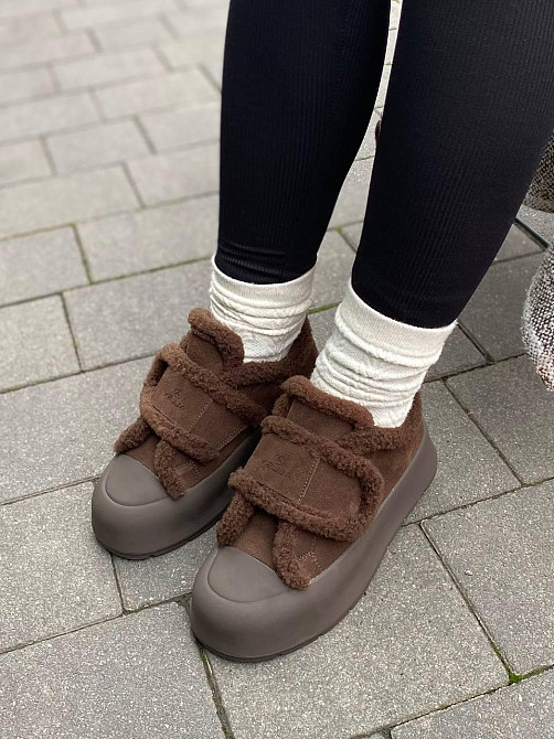 Угги жіночі ALLSY 202550 шоколадні (зима, замша натуральна) (6093) Коломыя - изображение 2