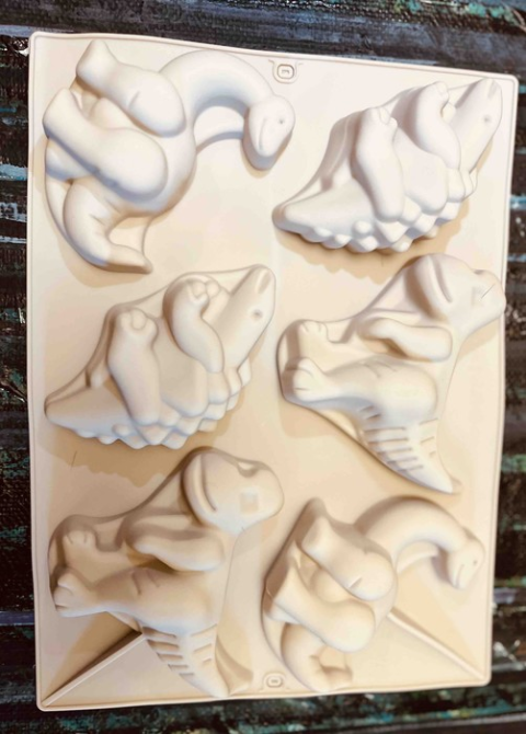 Силиконовая форма для десертов и выпечки, 6 изделий Дино, 28×20 см, мягкая, пищевая, многоразовая Одесса - изображение 1