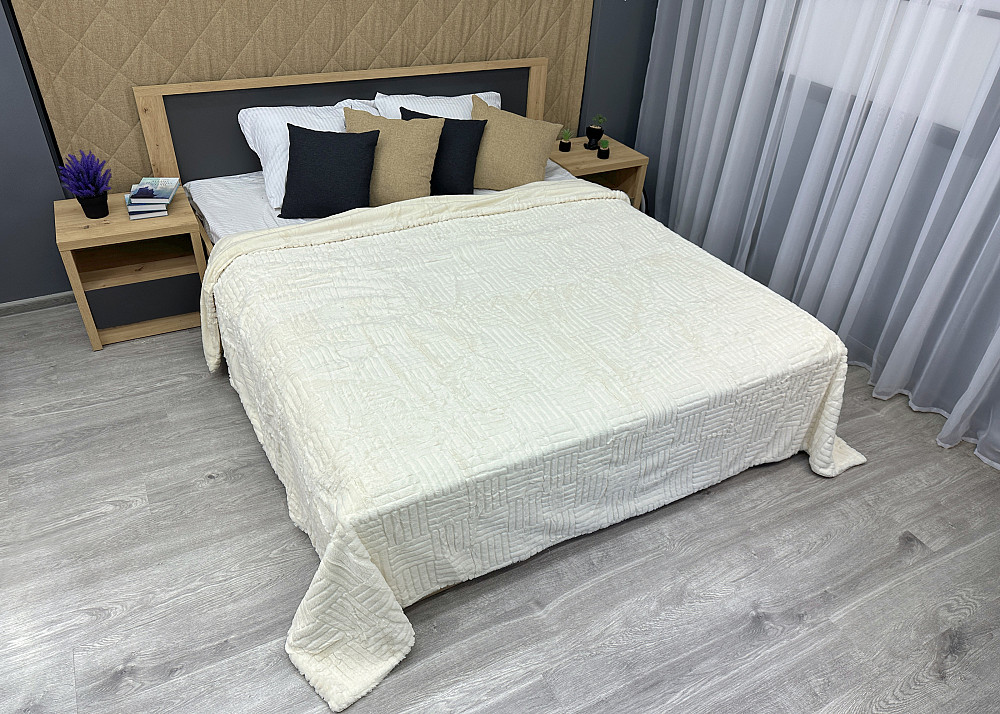 Плед-покрывало Премиум 220х240 см (+-5см) Молочный (87-226) Киев - изображение 3