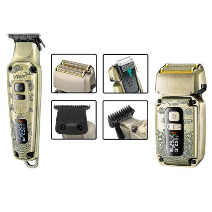 Бездротова машинка для стрижки волосся VGR, Електрична машинка з насадкою для бороди IO-18 Львів - фото 15
