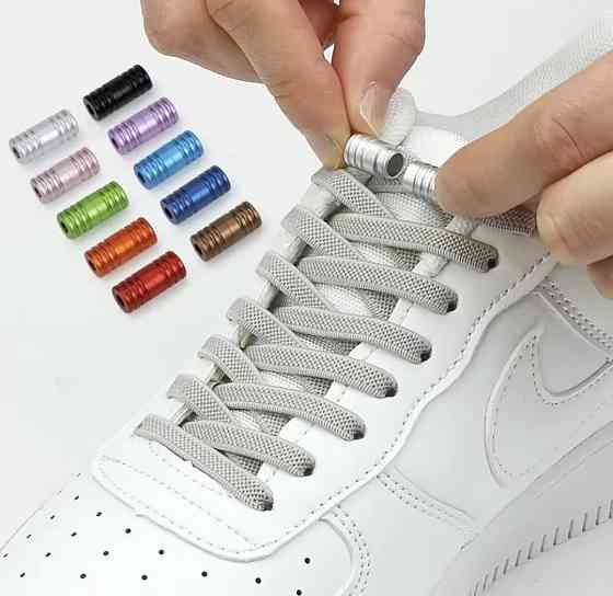 Шнурки еластичні плоскі з циліндричною застібкою Сміла