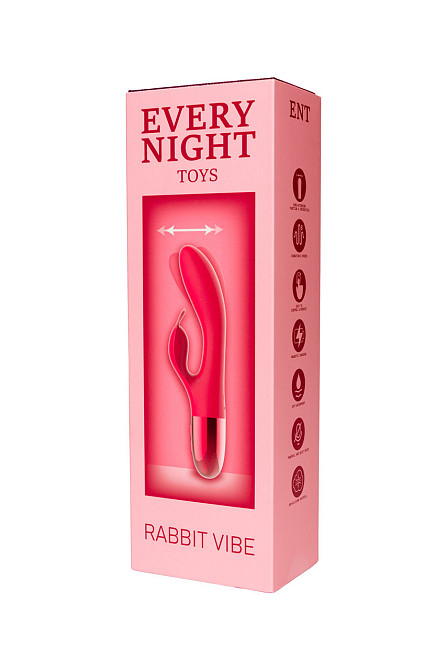 Вибратор-кролик с горизонтальными движениями Every Night Toys для точки G, красный Sex Aura Киев - изображение 4