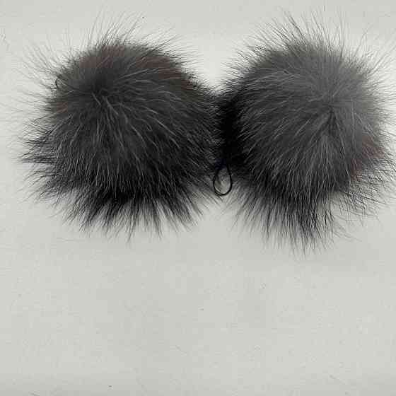 Помпони з натурального хутра блюфрост Чорний Харків