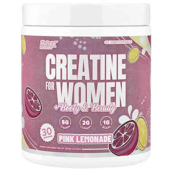 Креатин для жінок Nutrex Creatine for Women + Booty &amp; Beauty 323,98 г, Pink Lemonade Луцьк