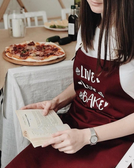 Фартух Live. Love. Bake (Бордо) Вінниця - фото 1
