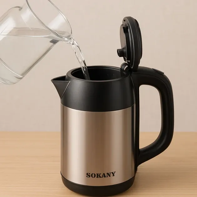 Электрический чайник Sokany SK-SH-1051 2000 Вт, 2.5 л, авто отключение, индикатор уровня воды, фильт Киев - изображение 5