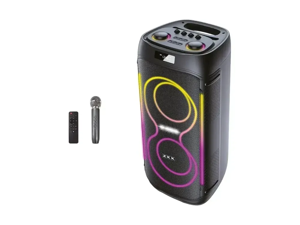 Акустична переносна колонка ZXX-5509 1200Вт 2x6,5" 265х265х620мм TWS/FM/USB/TF/BT/LED/REC/ДК/MIC Одеса - фото 4