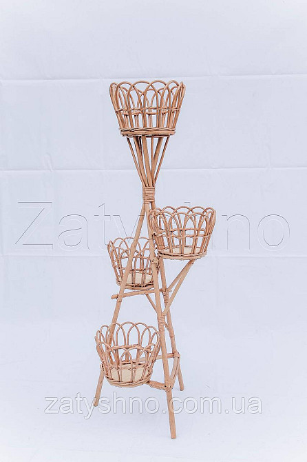 Плетена підставка на 4 горщики Київ - фото 2