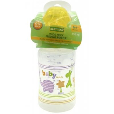 Пляшечка для годування Baby Team з широким горлом 6+, 250 мл (1002_желтый) Вінниця - фото 2