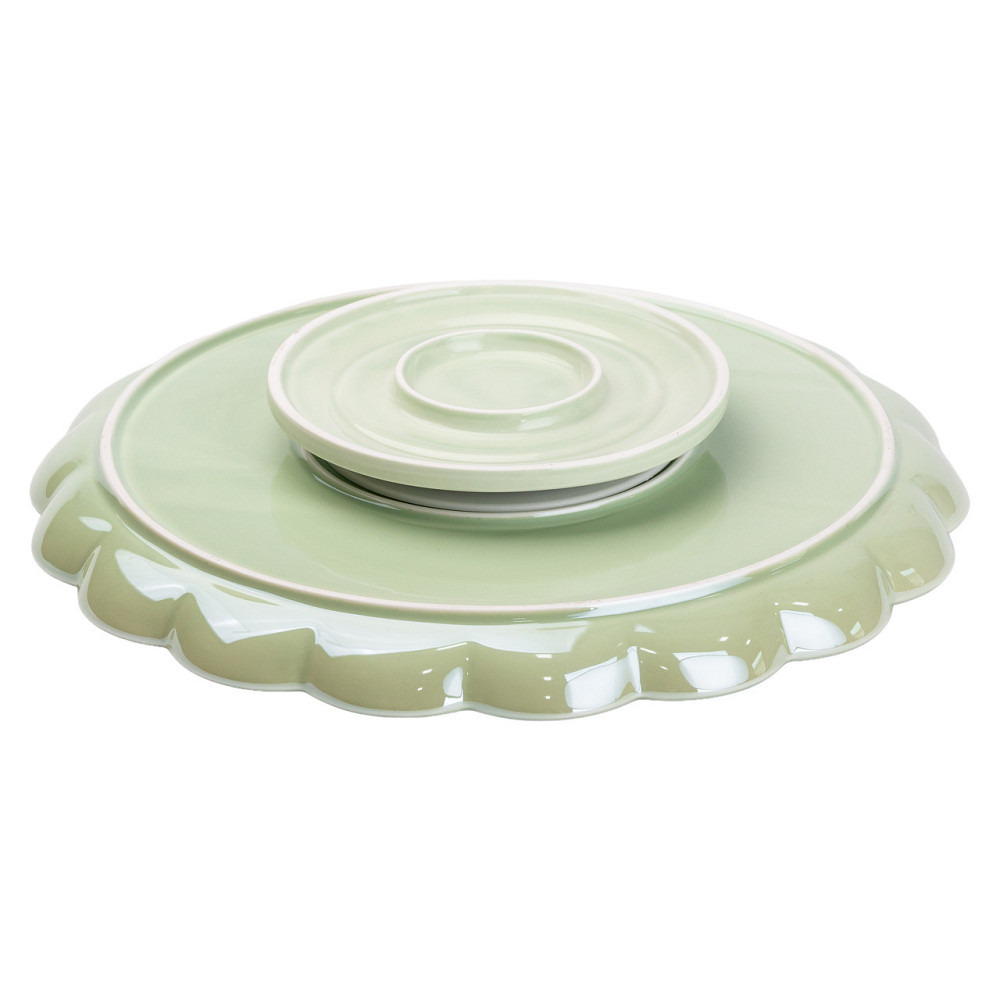 Чайний набір на 6 персон із заварювальним чайником та порцелянаовою підставкою Зелений HP-15-8 Київ - фото 5