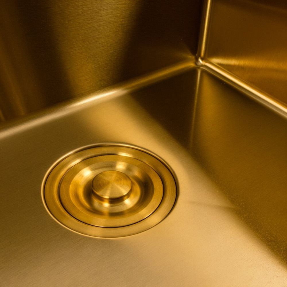 VALESO Кухонна мийка 50*50 PVD Gold Valeso Handmade (сифон круглий, 3,0/0,8) Киев - изображение 5