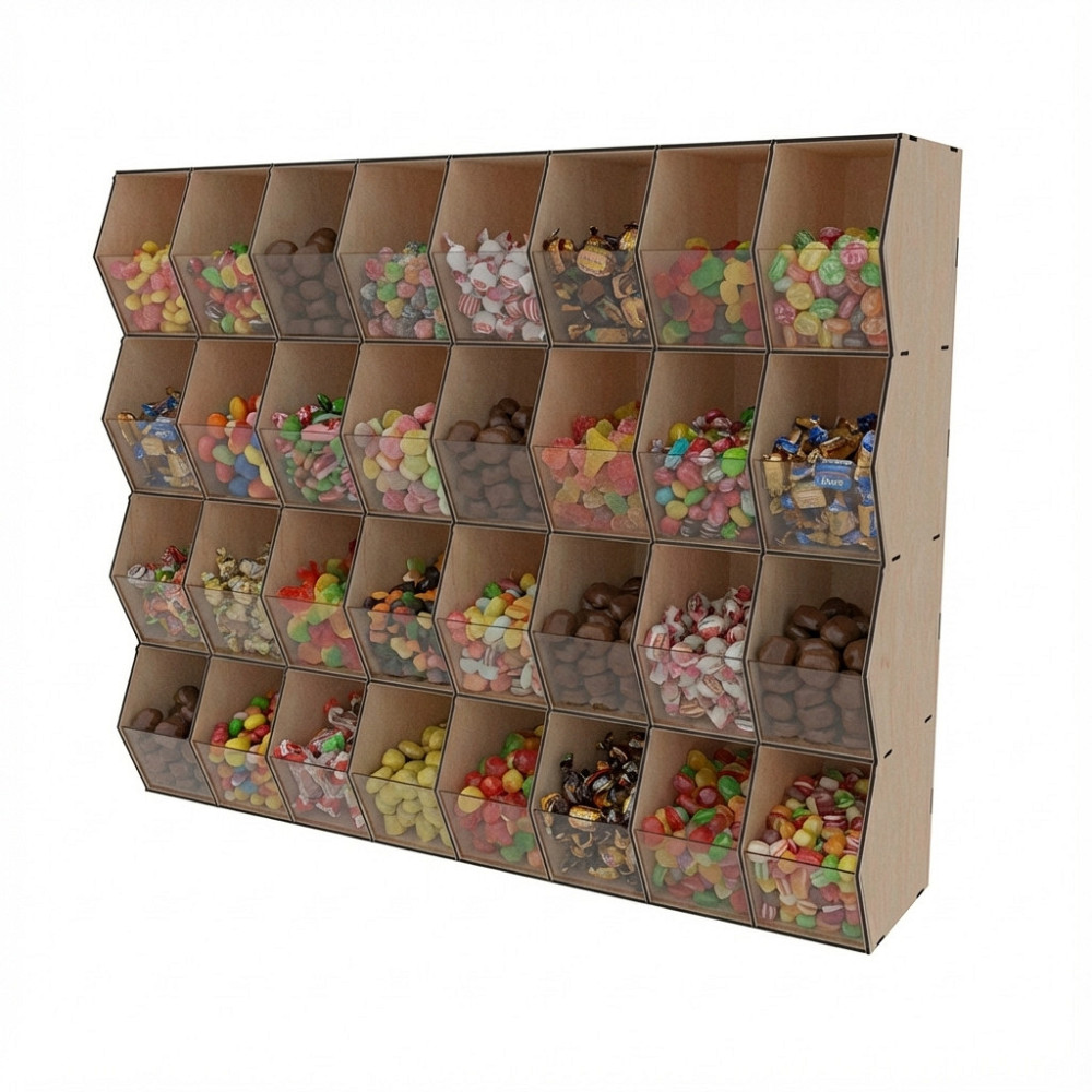 Диспенсер EKOSTAR для цукерок, снеків, горіхів, круп на 32 комірки Київ - фото 1