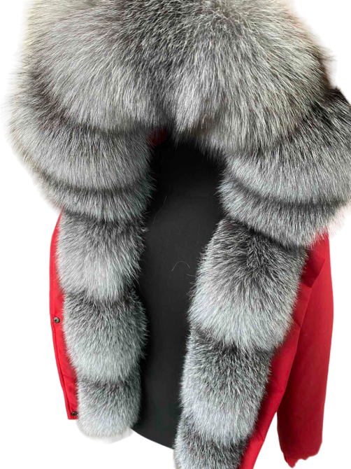 Бомбер женский с мехом блюфрост Красный 44 Харьков - изображение 5