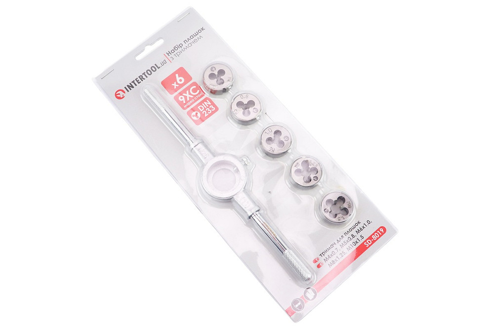 Набір плашок з тримачем d-M4/M5/M6/M8/M10 SD-8019 Київ - фото 2