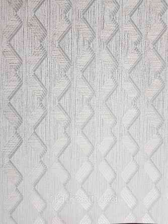 Шпалери метрові вінілові на флізелін Marburg Villa Romana геометрія смужки зигзаг сріблясті на бежевому Київ