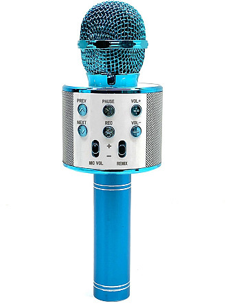 Мікрофон бездротовий караоке bluetooth USB колонка Блакитний (С 48340) Чернігів - фото 1