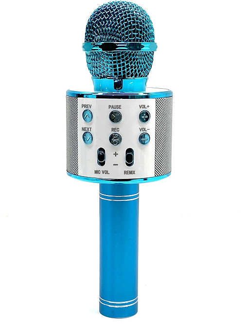 Мікрофон бездротовий караоке bluetooth USB колонка Блакитний (С 48340) Чернігів - фото 1