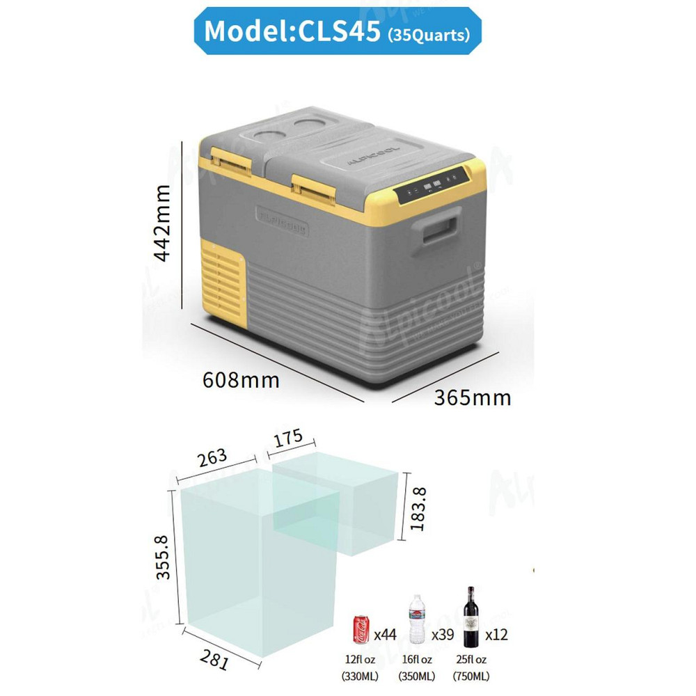 Компрессорный автохолодильник Alpicool CLS45 (33 литра). Двухкамерный. До -20℃, (12, 24, 220 вольт) Киев - изображение 16
