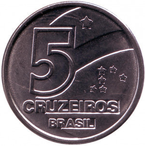 Сельхозработник. Монета 5 крузейро. 1991 рік, Бразилія.(БС) Полтава - фото 1