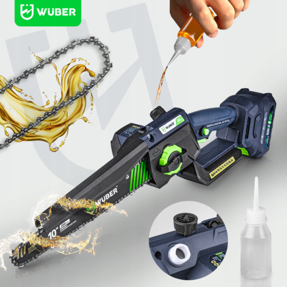 Акумуляторна пила ланцюгова + 2 акумулятори 2А·год 20В + 2 шини Wuber (Польща) Київ