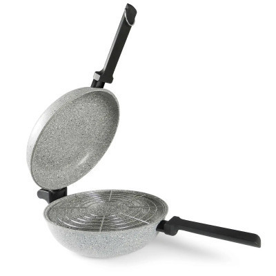 Сковорода Flonal Dura Induction Rocky Twins 28 см подвійна з решіткою (RKIWP2830) Вінниця - фото 1