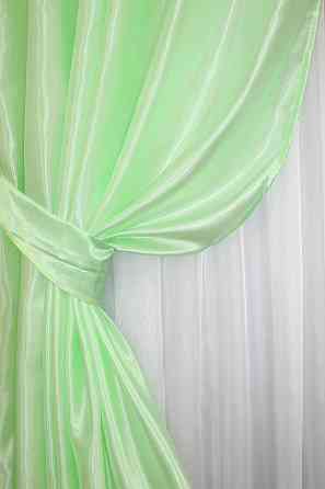 Комплект готових штор VR-Textil Атлас № 739ш Салатовий 100х270 см 2 шт (31-208) Київ