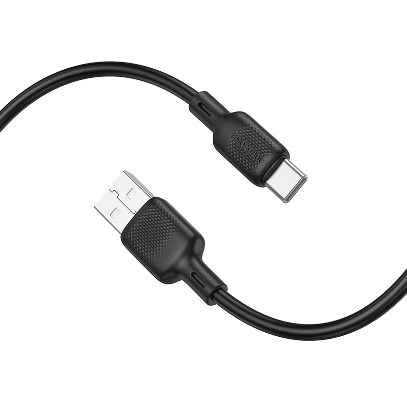Кабель BOROFONE BX113 Lenny silicone charging data cable Type-C(L=3M) Black Київ - фото 4