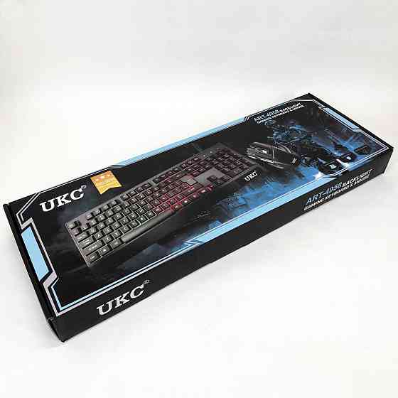 Клавиатура+мышка UKC с LED подсветкой от USB M-710, клавиатура игровая с подсветкой и мышкой QF-51 Львов