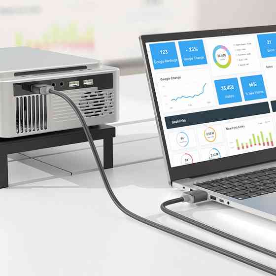 Кабель HOCO US08 HDTV 2.0 male-to-male 4K HD data cable(L=3M) Black Київ