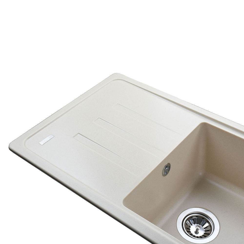 Гранітна мийка Globus Lux LUGANO слонова кiстка 780х435мм Тернопіль - фото 3