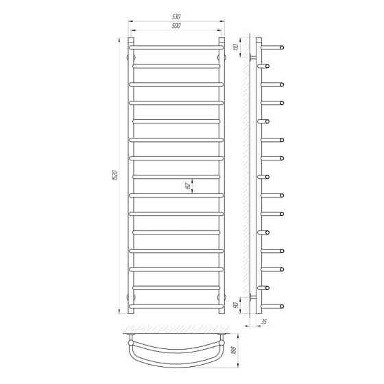 Водяна сушарка для рушників Laris Євромікс П15 500x1500 Київ