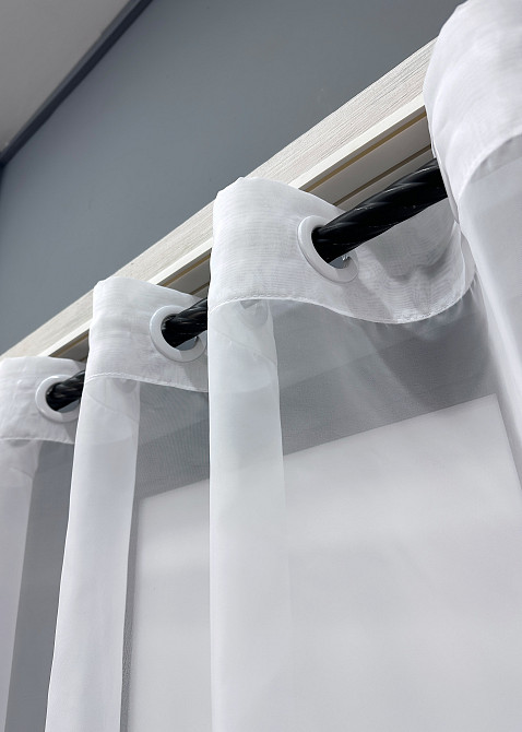 Тюль на люверсах VR-Textil н101 Шифон однотонний Білий 280х170 см (47-009) Київ - фото 6