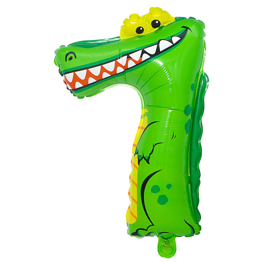 Шарик цифра 7 Крокодил 16 дюймов разноцветный Киев - изображение 2