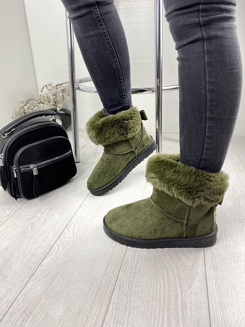 Угги жіночі Bella Paris зелений еко-замша зима ( -77) Коломыя - изображение 9