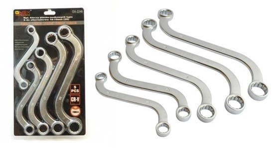 Набор накидных ключей OX-2248, 5 шт (10–19 мм), двухсторонние, высокопрочная сталь Одесса - изображение 1