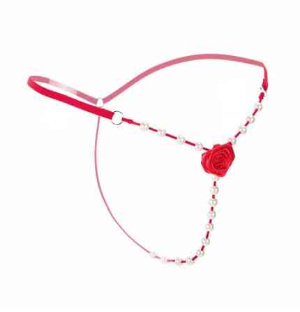 Труси з перлами, малиновий - розмір універсальний (на резинці), 15% нейлон, 85% поліестер Київ