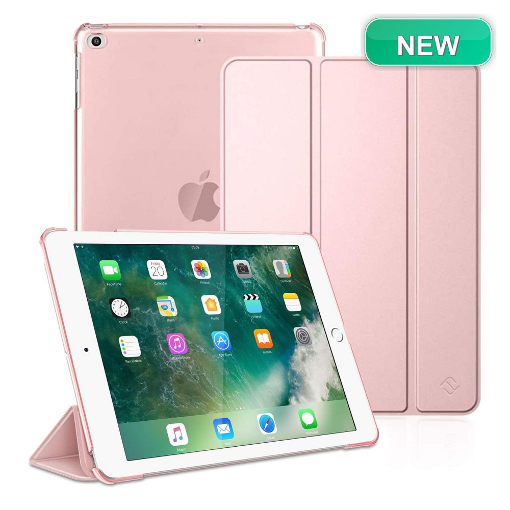 Чохол накладка FINTIE для iPad 9.7 2018/2017 Air 1/2 рожеве золото тонкий PU матова прозора спинка автосон підставка Київ - фото 1
