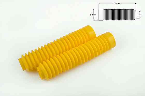 Гофры передней вилки (пара) универсальные L-19 см, d-3 см, D-45mm (желтые) Мукачево