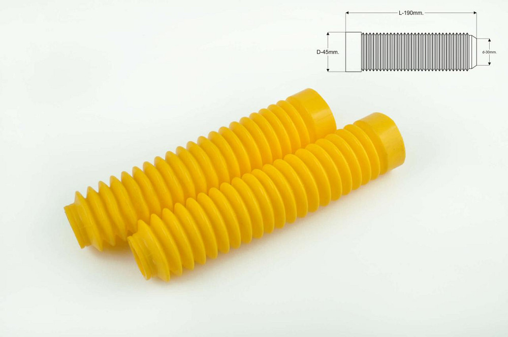 Гофры передней вилки (пара) универсальные L-19 см, d-3 см, D-45mm (желтые) Мукачево - изображение 1