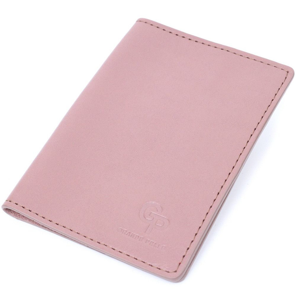Красивая кожаная обложка на паспорт GRANDE PELLE 16795 Пудровый Киев - изображение 9